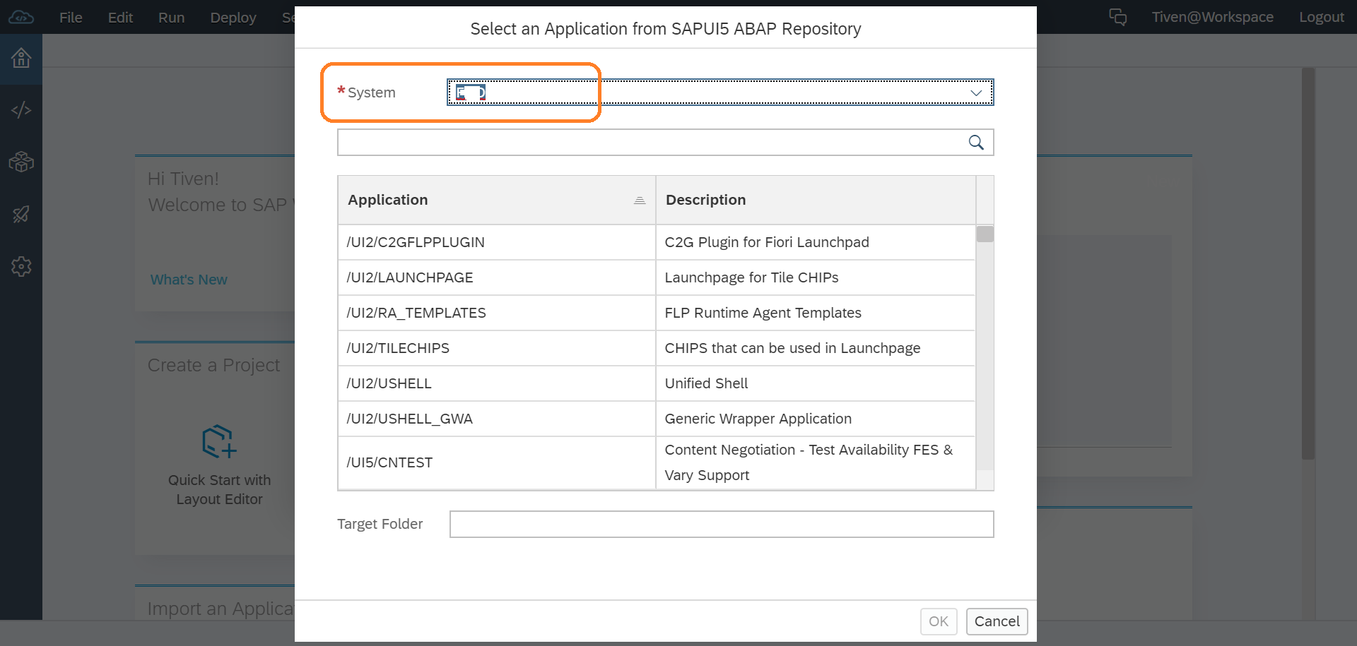 SAPCC destination webide