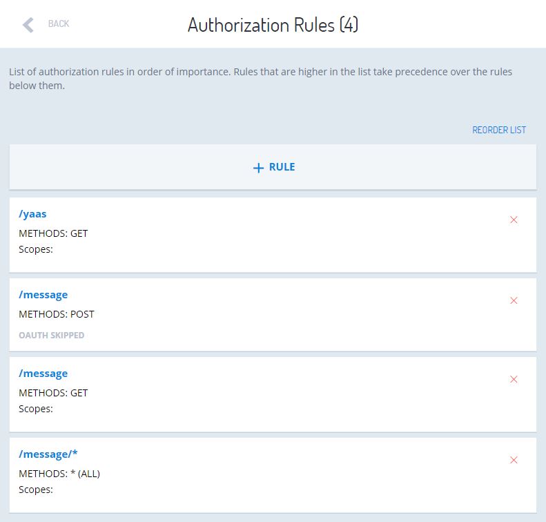 Authorization Rules in Service