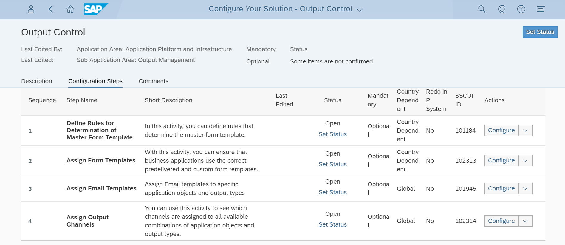 Image: Output Control Configuration Steps